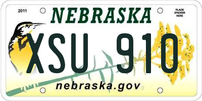 NE license plate XSU910