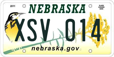 NE license plate XSV014