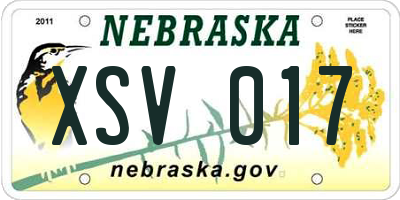 NE license plate XSV017