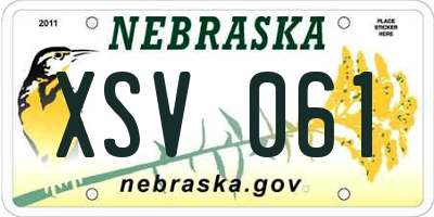 NE license plate XSV061