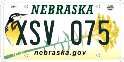 NE license plate XSV075