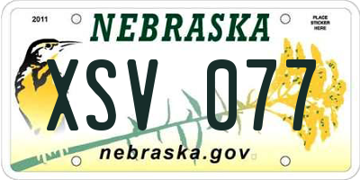 NE license plate XSV077