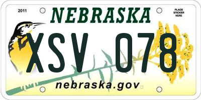NE license plate XSV078