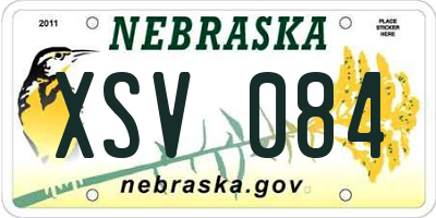 NE license plate XSV084