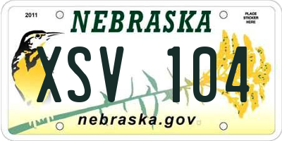NE license plate XSV104