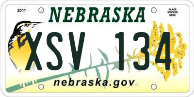 NE license plate XSV134