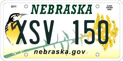 NE license plate XSV150
