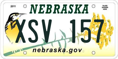 NE license plate XSV157