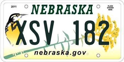 NE license plate XSV182