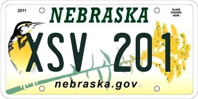 NE license plate XSV201