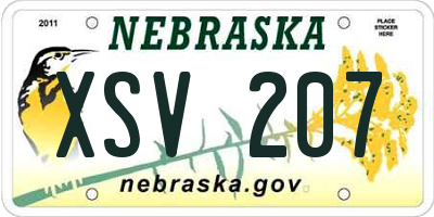 NE license plate XSV207
