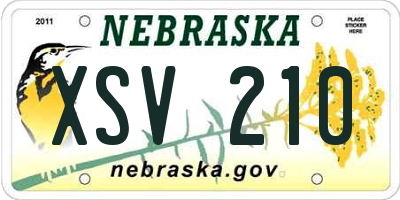 NE license plate XSV210