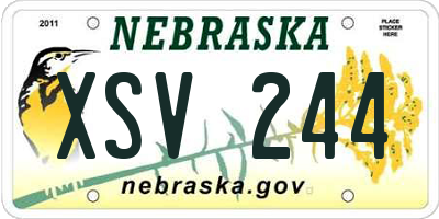 NE license plate XSV244