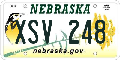 NE license plate XSV248