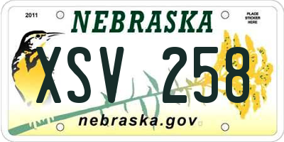 NE license plate XSV258