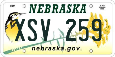 NE license plate XSV259