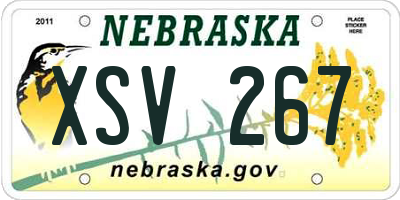 NE license plate XSV267
