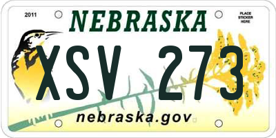 NE license plate XSV273