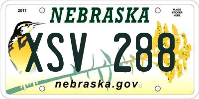 NE license plate XSV288