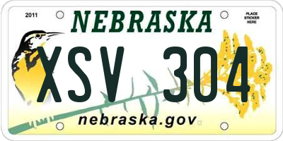 NE license plate XSV304