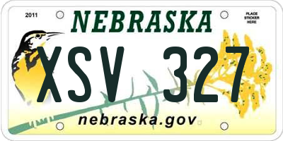 NE license plate XSV327