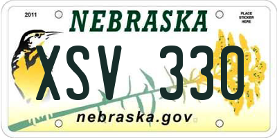 NE license plate XSV330