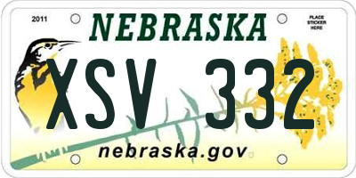 NE license plate XSV332