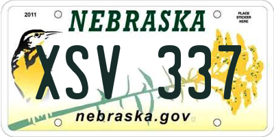 NE license plate XSV337