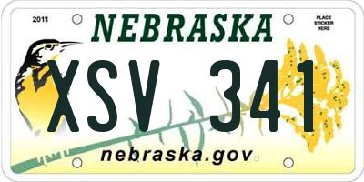 NE license plate XSV341