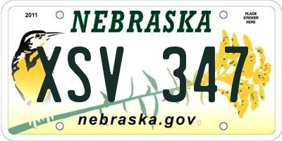 NE license plate XSV347