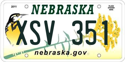 NE license plate XSV351