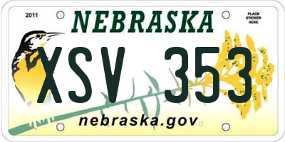 NE license plate XSV353