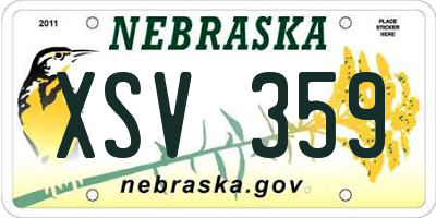 NE license plate XSV359
