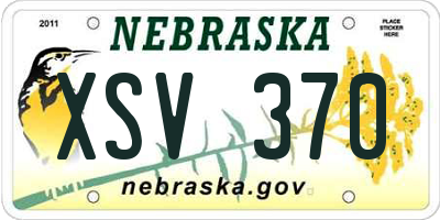 NE license plate XSV370