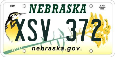 NE license plate XSV372