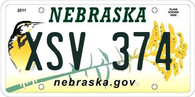 NE license plate XSV374