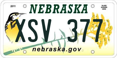 NE license plate XSV377