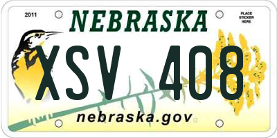 NE license plate XSV408
