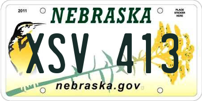 NE license plate XSV413