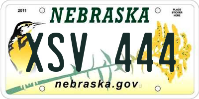 NE license plate XSV444