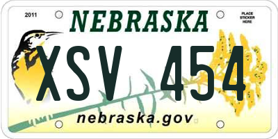 NE license plate XSV454