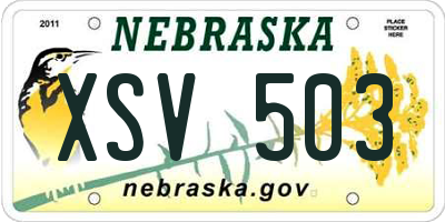 NE license plate XSV503