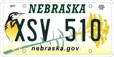 NE license plate XSV510