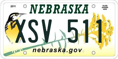 NE license plate XSV511