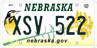 NE license plate XSV522