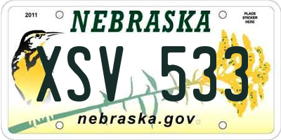 NE license plate XSV533