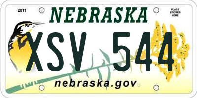 NE license plate XSV544