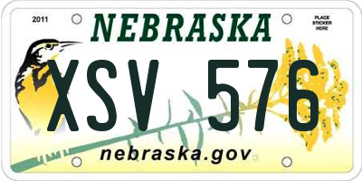 NE license plate XSV576