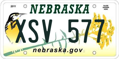 NE license plate XSV577