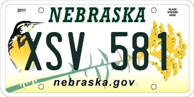 NE license plate XSV581